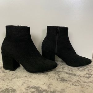 Black suede ankle booties